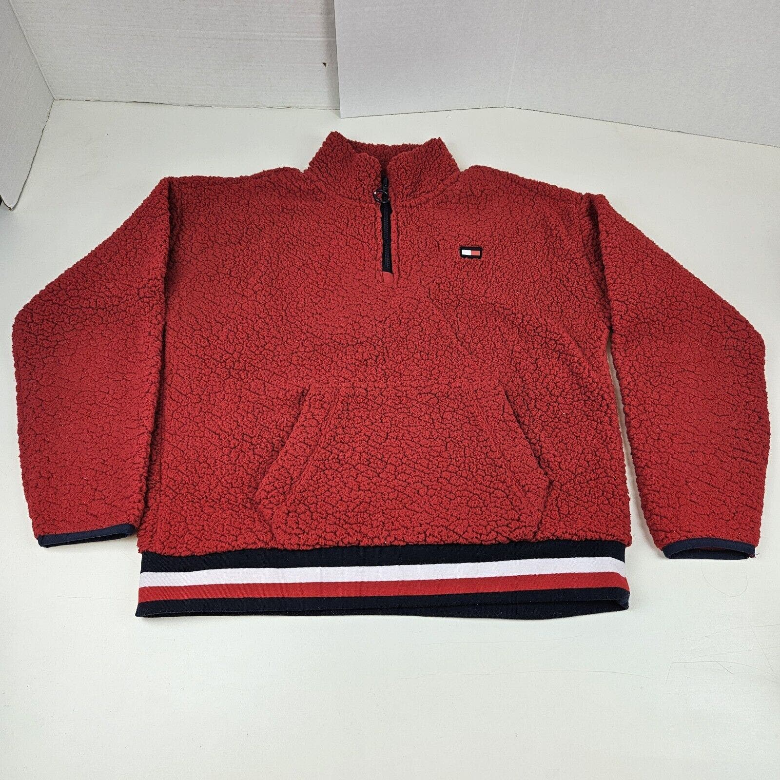 Tommy Hilfiger Sport Women 1/4 Zip Sherpa Fleece Pullover Size M